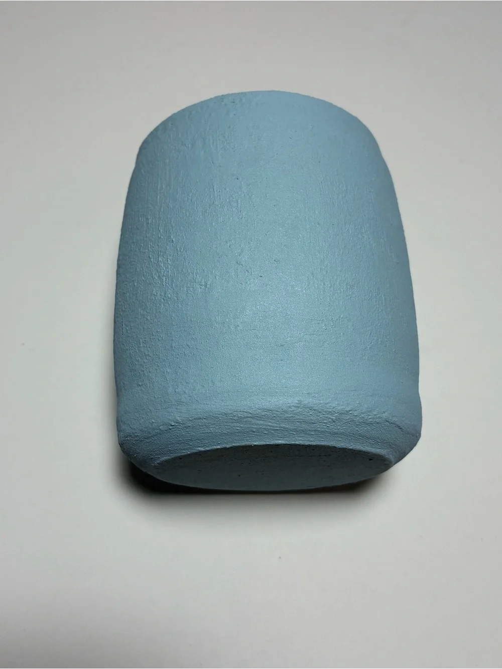 Handmade Repurposed Blue Ceramic Container Acrylic Painted Modern Decor Vase Pot